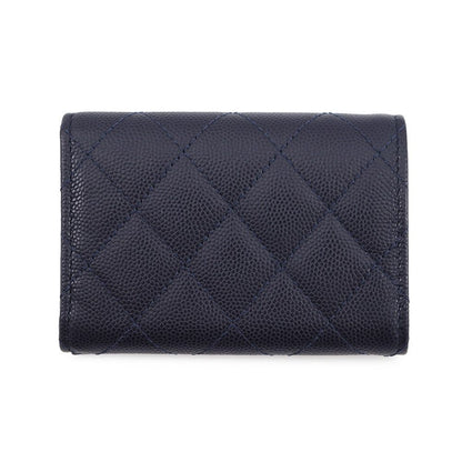 Chanel Trifold Wallet Quilted CC Logo Small Flap Caviar Leather — view 3