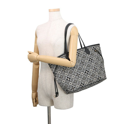 Louis Vuitton Tote Monogram Jacquard Neverfull MM Shoulder Bag Black — view 4