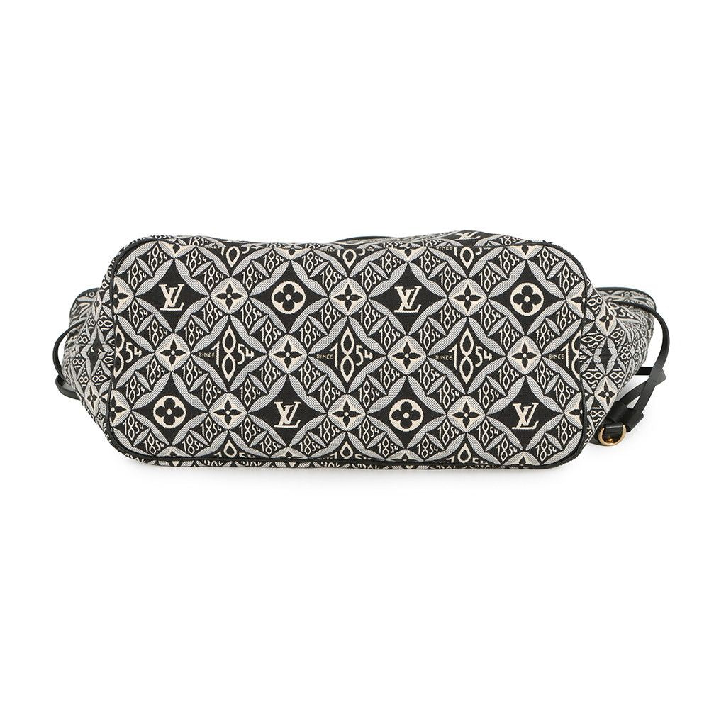 Louis Vuitton Tote Monogram Jacquard Neverfull MM Shoulder Bag Black — view 3