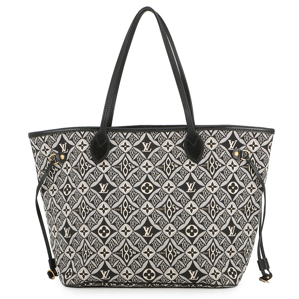 Louis Vuitton Tote Monogram Jacquard Neverfull MM Shoulder Bag Black