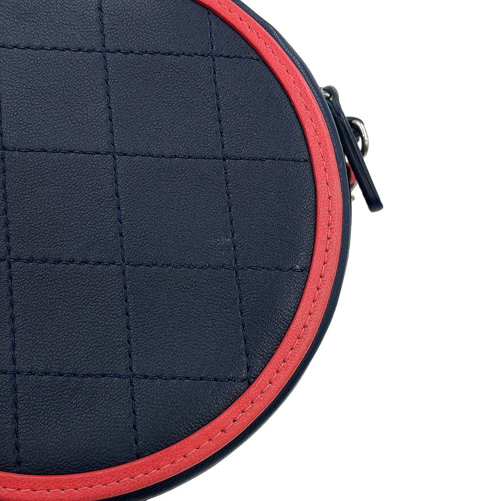 Chanel Chain Shoulder Bag Quilted CC Logo Round Lambskin — view 8