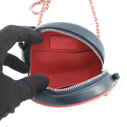 Chanel Chain Shoulder Bag Quilted CC Logo Round Lambskin — view 5