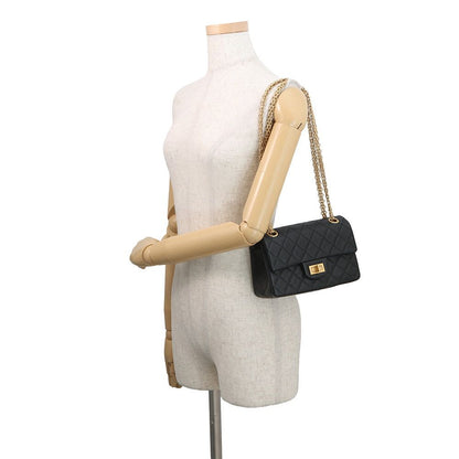 Chanel Chain Shoulder Bag Quilted 2.55 Mini Leather Black — view 4