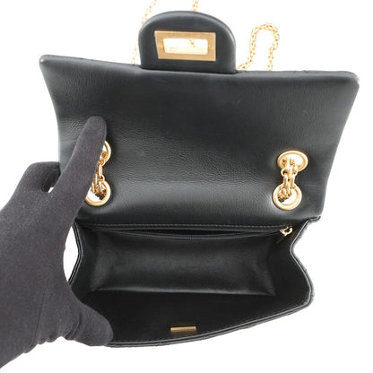 Chanel Chain Shoulder Bag Quilted 2.55 Mini Leather Black — view 6