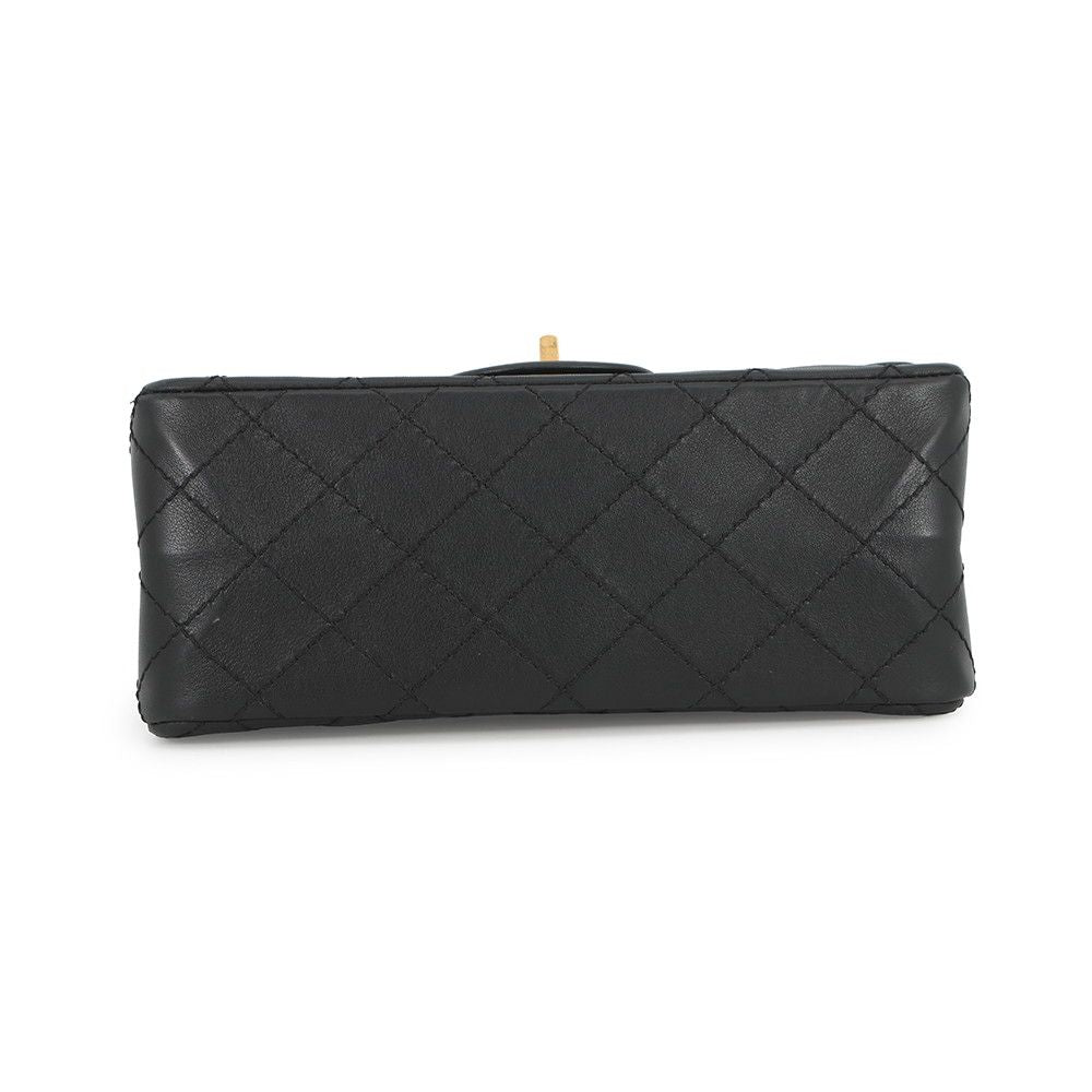 Chanel Chain Shoulder Bag Quilted 2.55 Mini Leather Black — view 3