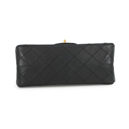 Chanel Chain Shoulder Bag Quilted 2.55 Mini Leather Black — view 3