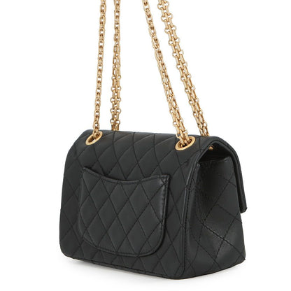 Chanel Chain Shoulder Bag Quilted 2.55 Mini Leather Black — view 2