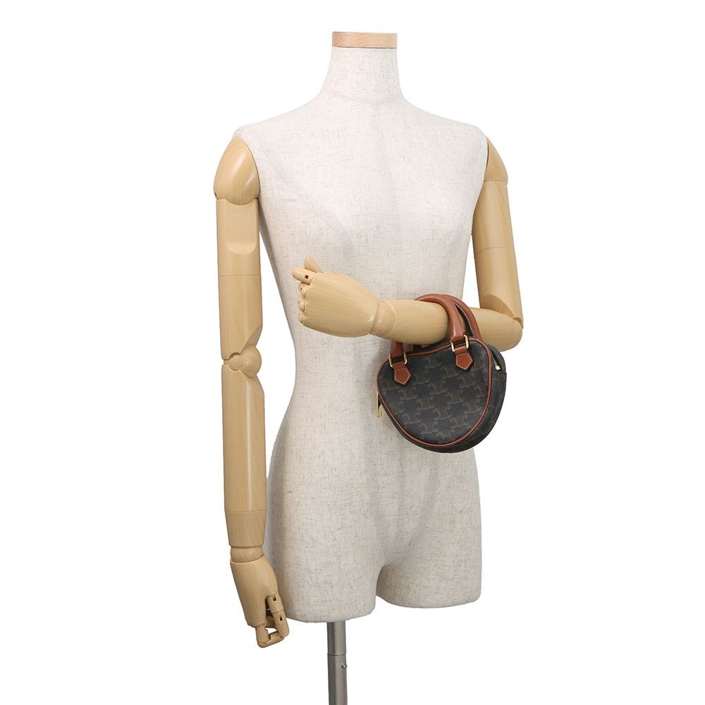 Celine Handbag Triomphe Heart Leather Bag Brown — view 5