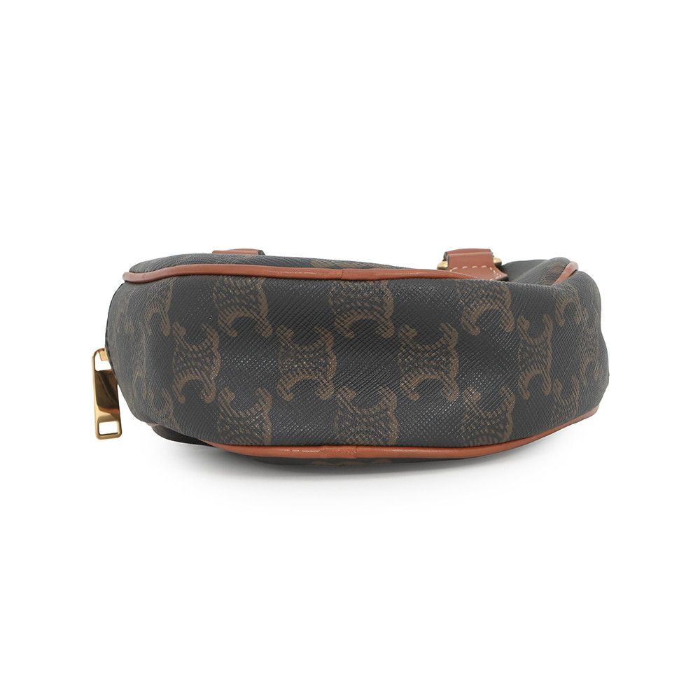 Celine Handbag Triomphe Heart Leather Bag Brown — view 3