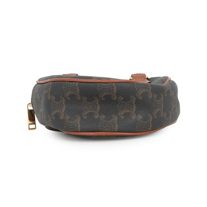 Celine Handbag Triomphe Heart Leather Bag Brown — view 3