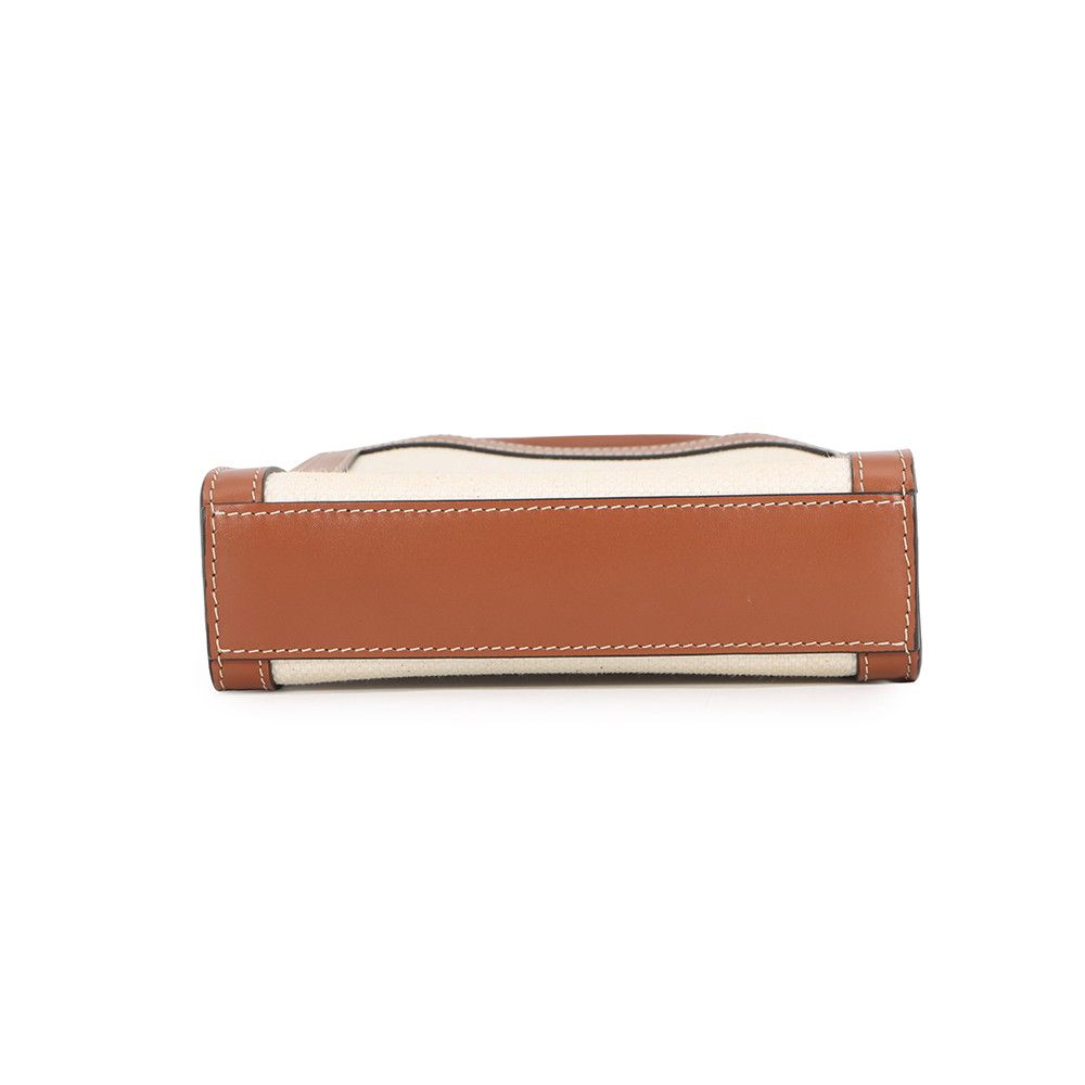 Celine Handbag Mini Vertical Cabas Carriage Canvas Leather Bag — view 3