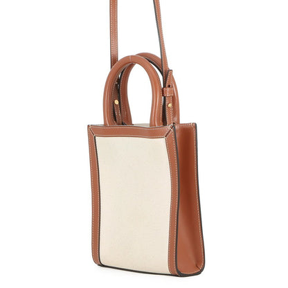Celine Handbag Mini Vertical Cabas Carriage Canvas Leather Bag — view 2