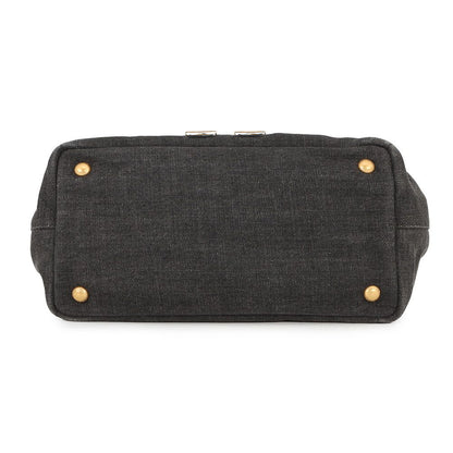 Prada Tote Canapa Robot Denim Leather Black — view 3