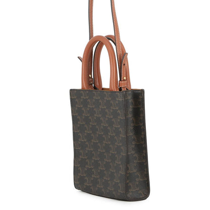 Celine Handbag Triomphe Mini Vertical Cover Leather Bag Brown — view 2