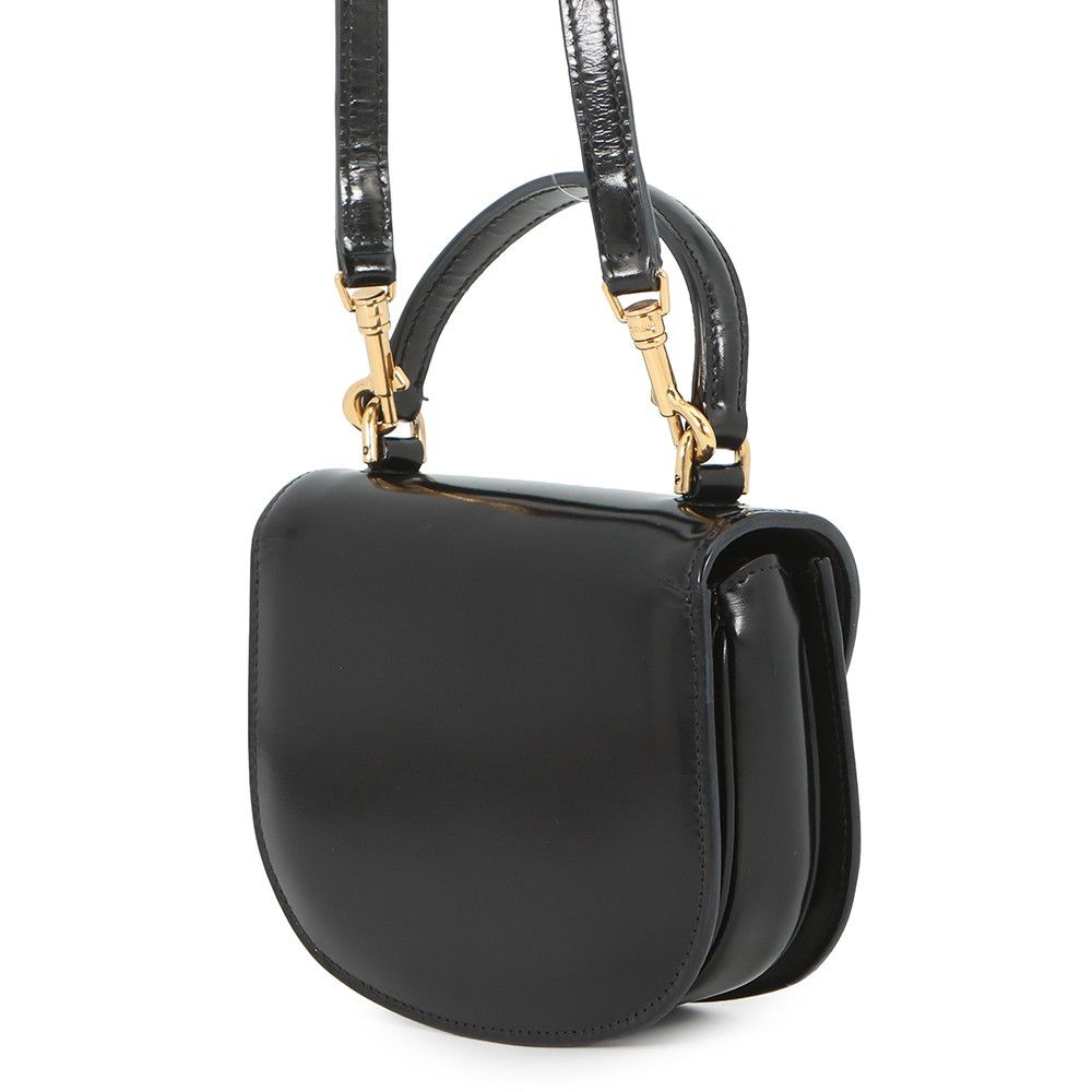 Celine Triomphe Mini Besace Calf Leather Mini Bag 2-Way Shoulder Black — view 2