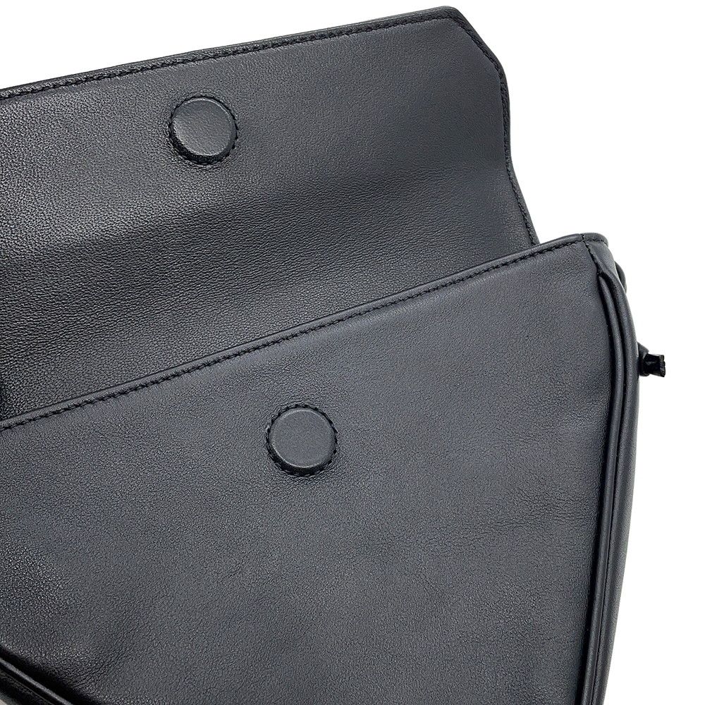 Celine Shoulder Bag Triangle Logo Leather Pochette Black White — view 9