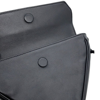 Celine Shoulder Bag Triangle Logo Leather Pochette Black White — view 9