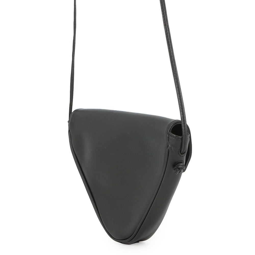 Celine Shoulder Bag Triangle Logo Leather Pochette Black White — view 2