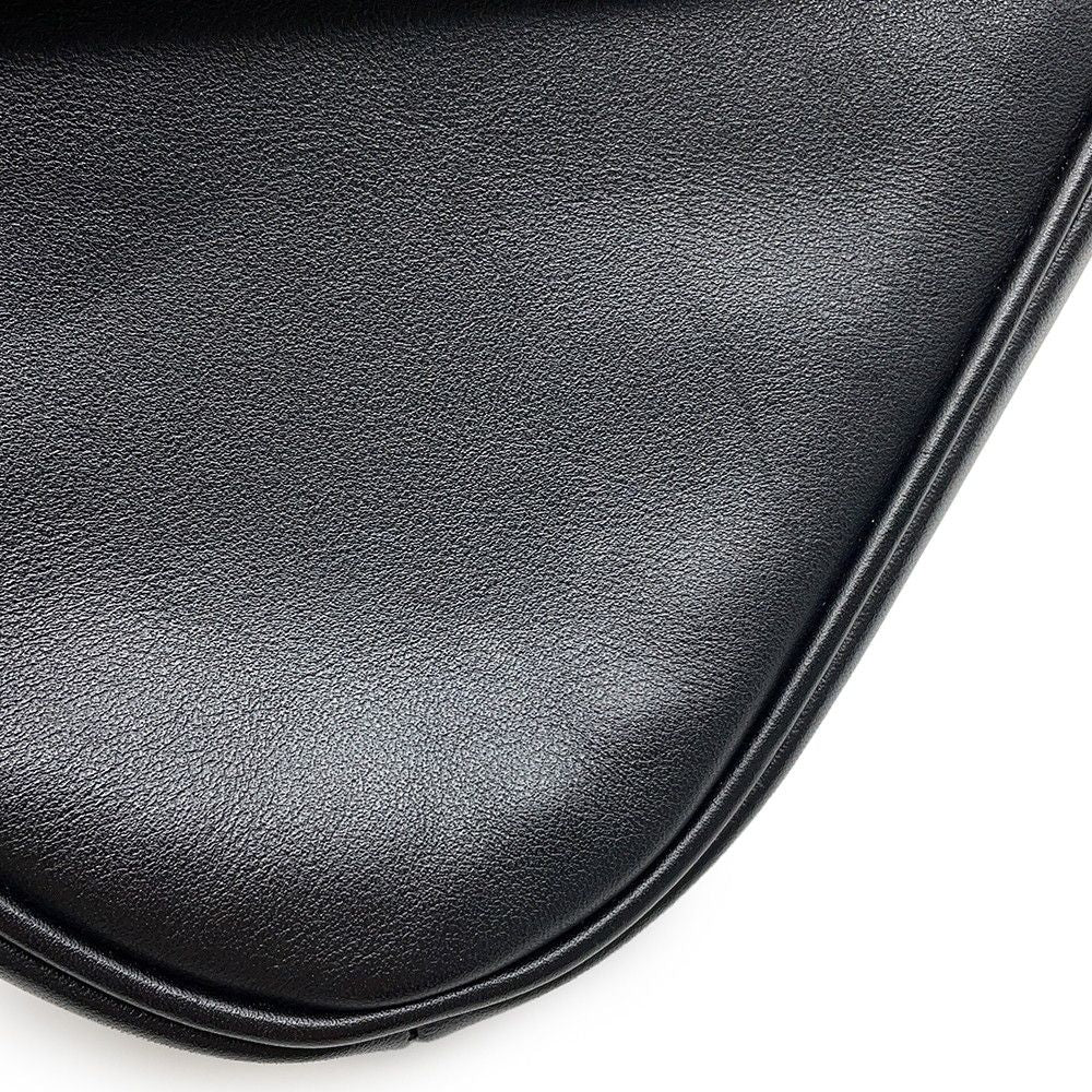 Celine Shoulder Bag Triangle Logo Leather Pochette Black White — view 6