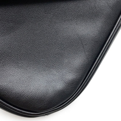 Celine Shoulder Bag Triangle Logo Leather Pochette Black White — view 6