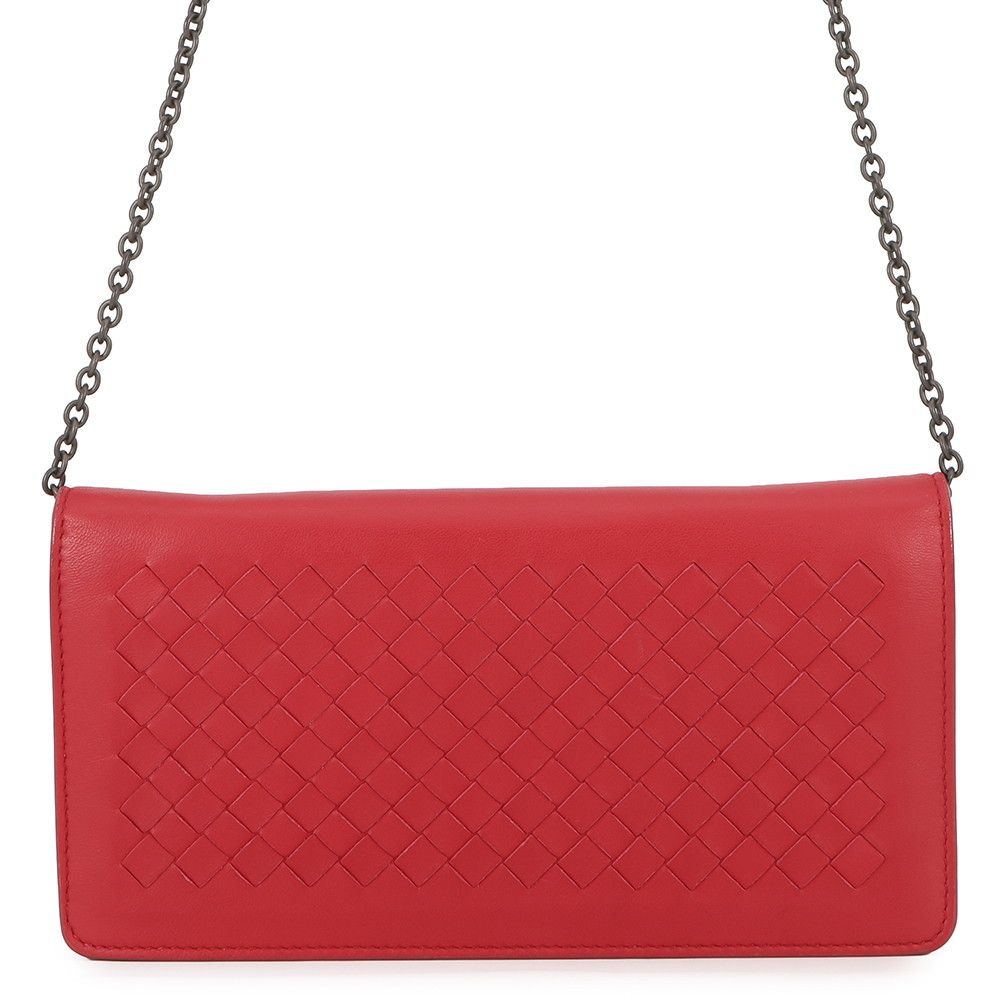 Bottega Veneta Chain Wallet Intrecciato Leather