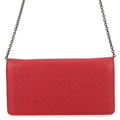 Bottega Veneta Chain Wallet Intrecciato Leather
