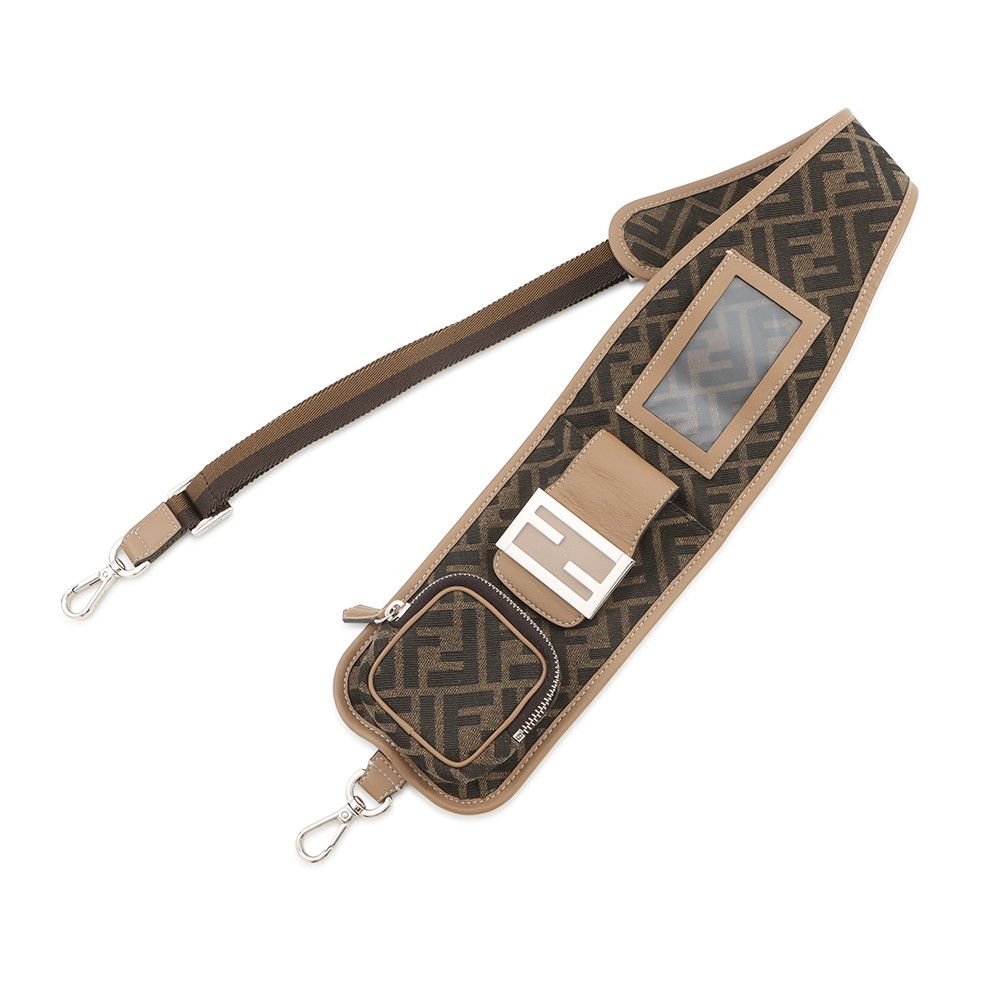Fendi Shoulder Strap You Zucca Canvas Leather