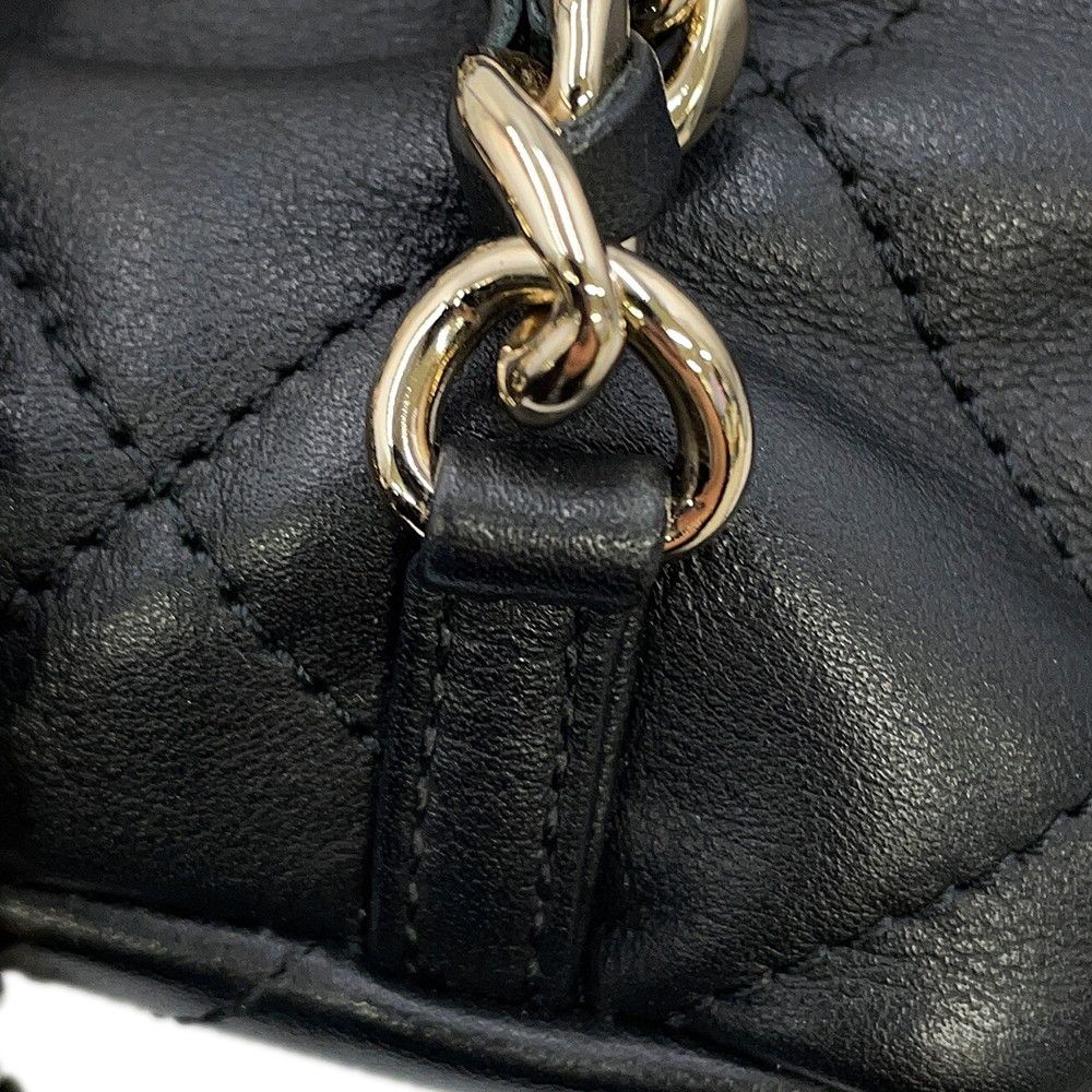 Chanel CC Logo Quilted Backpack Calf Leather Black — view 8
