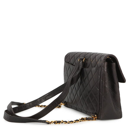 Chanel Backpack CC Logo Quilted Lambskin Black — view 2
