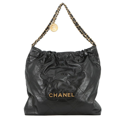 Chanel Handbag 22 Shiny Calf Leather Black