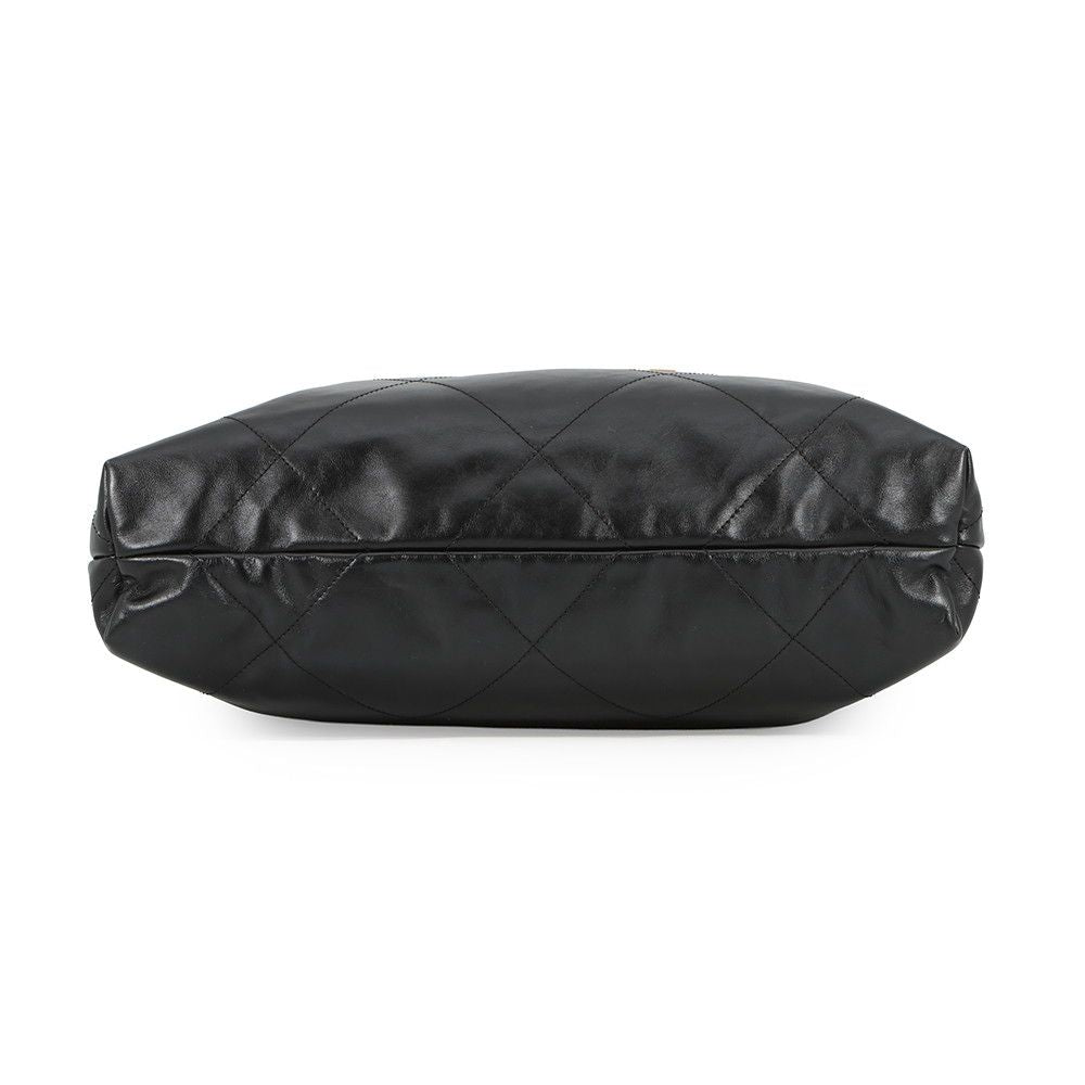 Chanel Handbag 22 Shiny Calf Leather Black — view 3