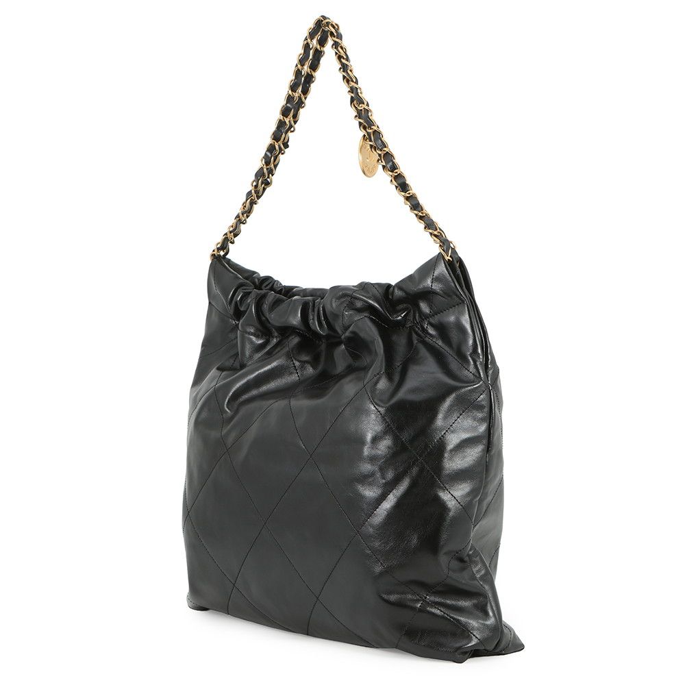 Chanel Handbag 22 Shiny Calf Leather Black — view 2