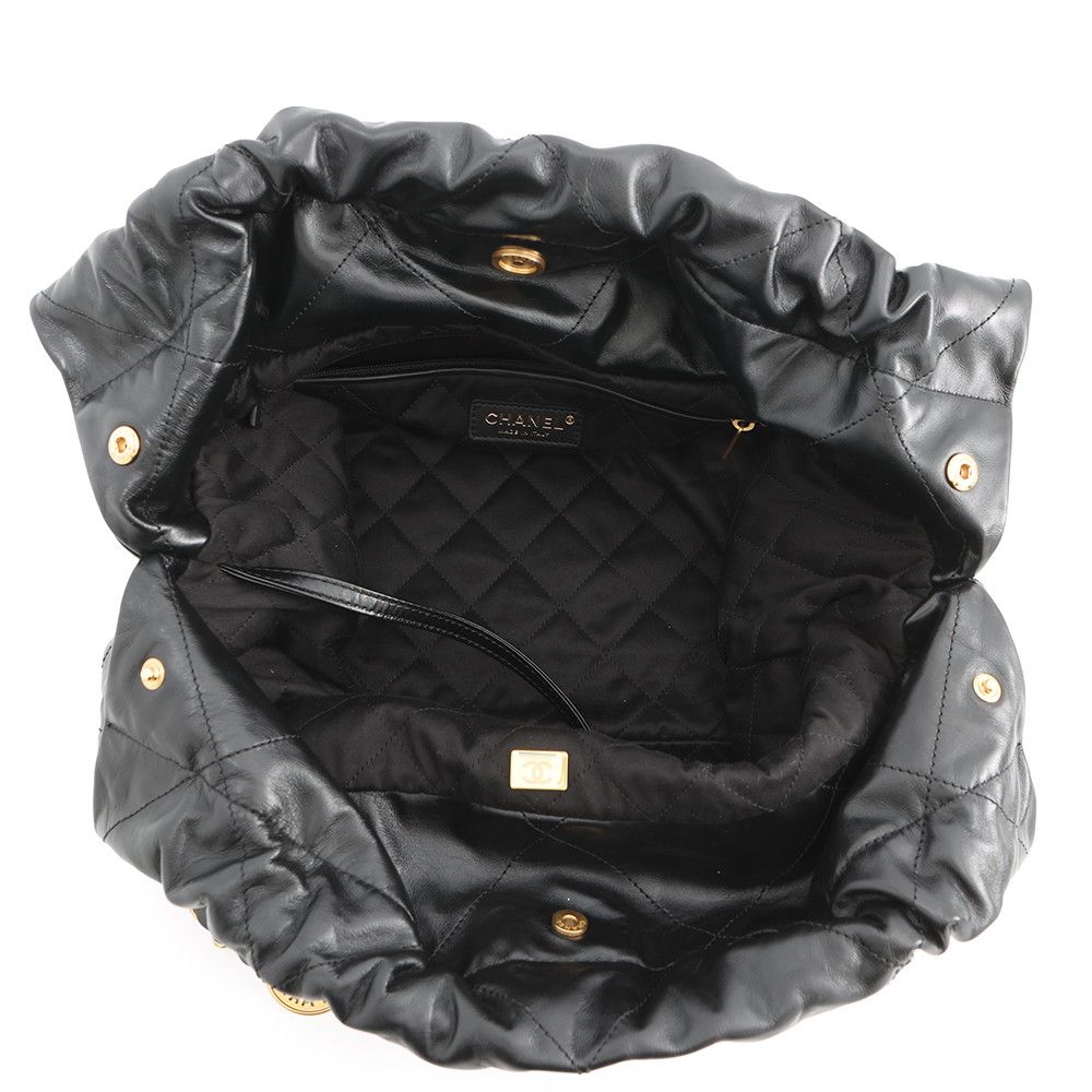 Chanel Handbag 22 Shiny Calf Leather Black — view 5