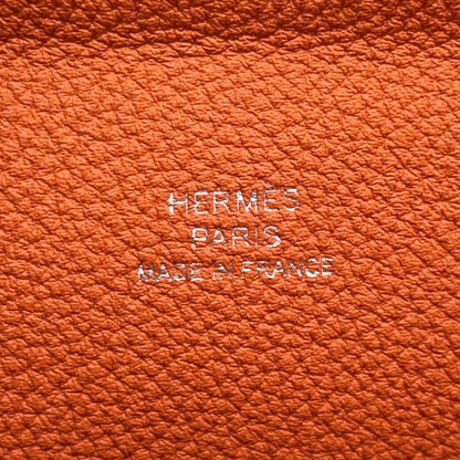 Hermes Shoulder Bag Vidopoche Orange Silver Togo — view 8