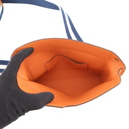 Hermes Shoulder Bag Vidopoche Orange Silver Togo — view 5