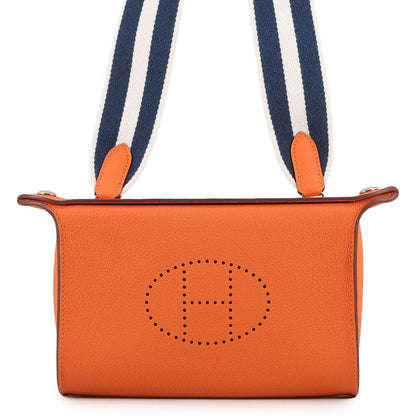 Hermes Shoulder Bag Vidopoche Orange Silver Togo