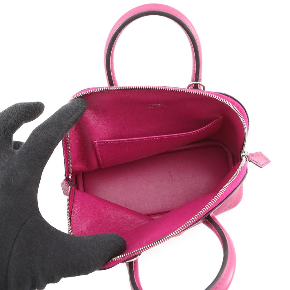 Hermes Bolide Mini Rose Purple Silver Evercolor 2-Way Handbag — view 6