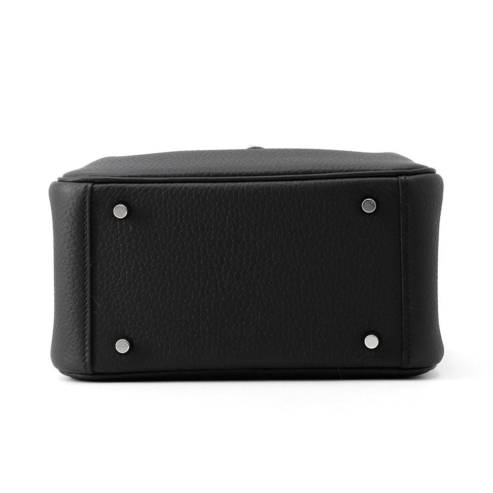 Hermes Lindy Mini Black Silver Taurillon Clemence 2-Way Handbag — view 3