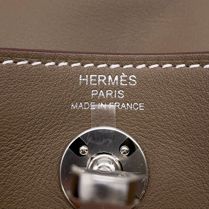 Hermes Lindy Mini Etoupe Silver Swift 2-Way Shoulder Bag — view 8