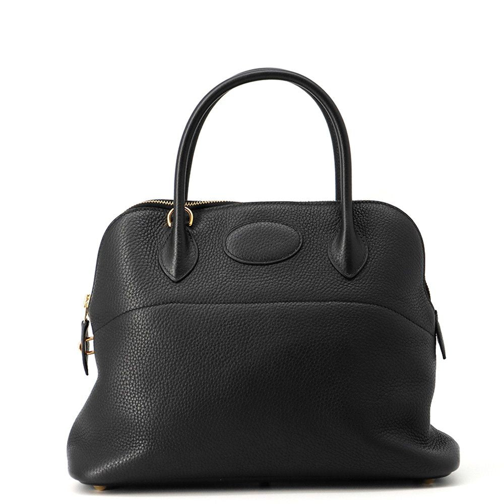 Hermes Handbag Bolide 31 Black Gold Taurillon Clemence 2-Way