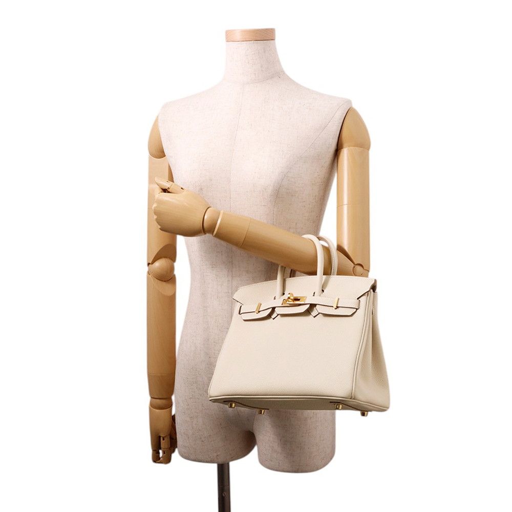 Hermes Birkin 25 Cles Gold Togo Handbag — view 4