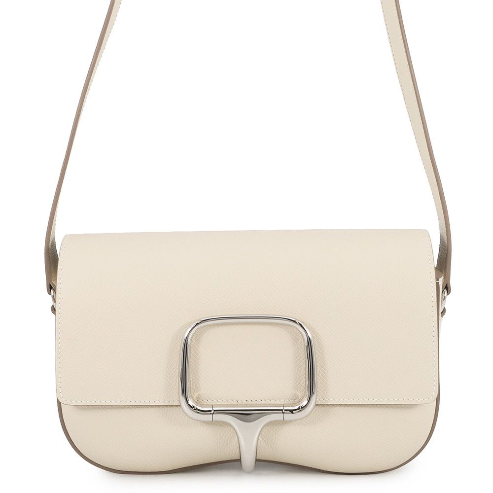 Hermes Della Cavalleria Elan Cles Silver Epsom Shoulder Bag