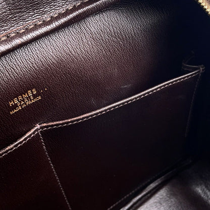 Hermes Handbag Plume 28 Ebene Gold Niloticus Matte Bag — view 9