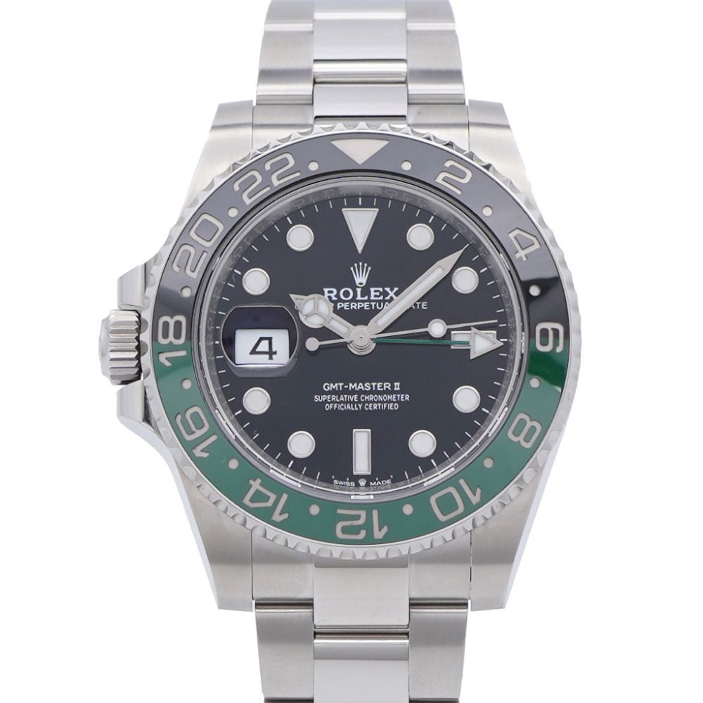 Rolex GMT Master II Automatic Watch SS Black Green Jblack Dial