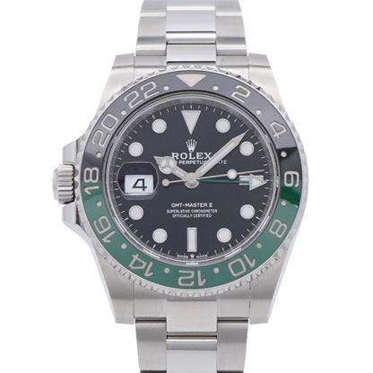 Rolex GMT Master II Automatic Watch SS Black Green Jblack Dial