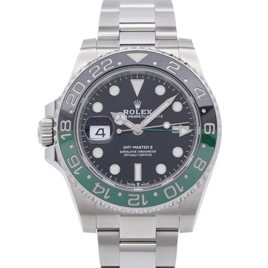 Rolex GMT Master II Automatic Watch SS Black Green Jblack Dial