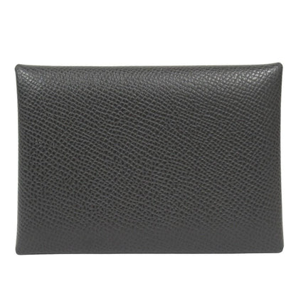 Hermes Calvi Duo Wallet Bifold Compact Epsom Leather Graphite Gray — view 2