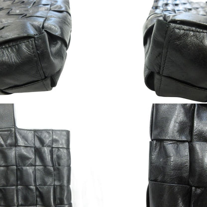 Bottega Veneta Leather Cassette Maxi Intrecciato Tote Black — view 9