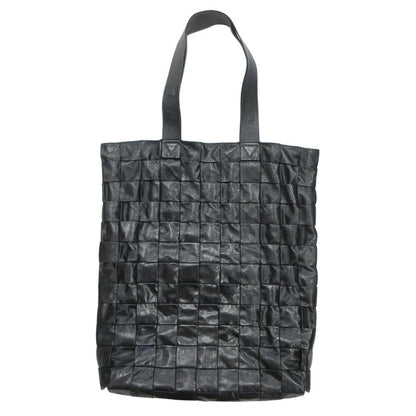 Bottega Veneta Leather Cassette Maxi Intrecciato Tote Black