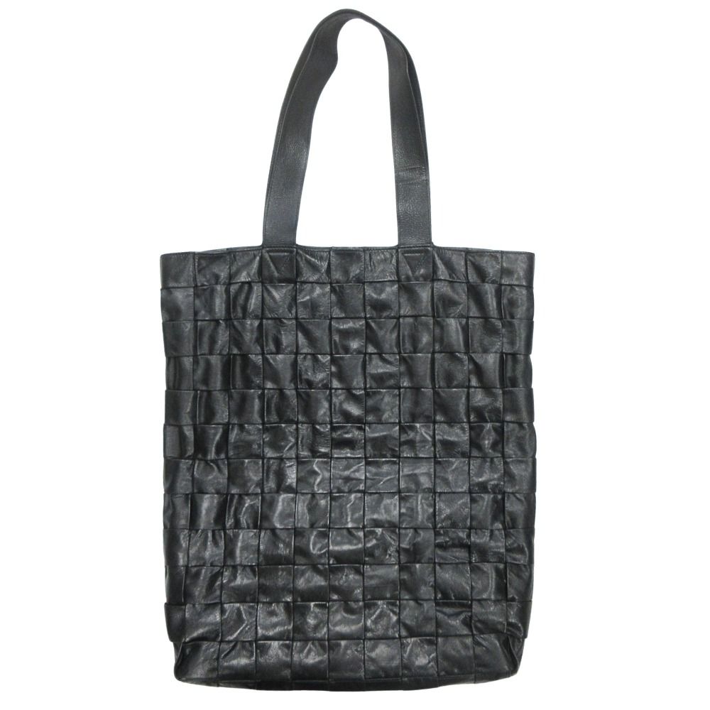 Bottega Veneta Leather Cassette Maxi Intrecciato Tote Black — view 2